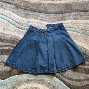 Pleated Jean Skirt
